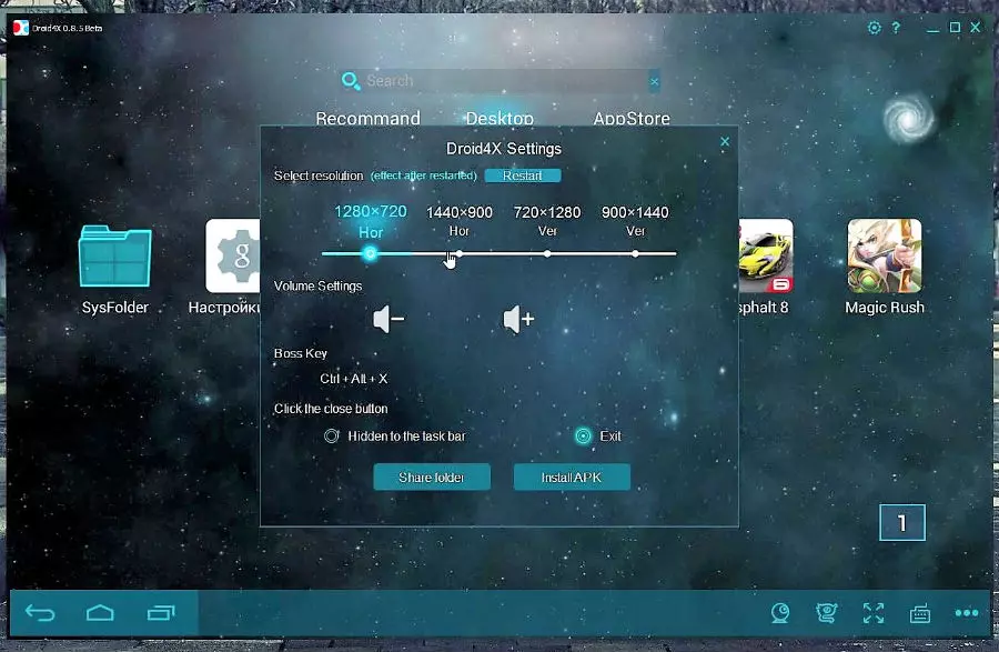 Installing and configuring the Droid4X emulator